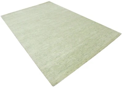 grünlich beige Teppich  100% Wolle Handgetuftete 190X290 CM Designer T892 - Bild 1 von 4