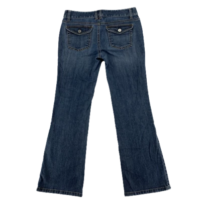 Jeans jeans Ann Taylor Petites slim fit feminino lavagem média desbotado azul tamanho 6P - Imagem 1 de 4