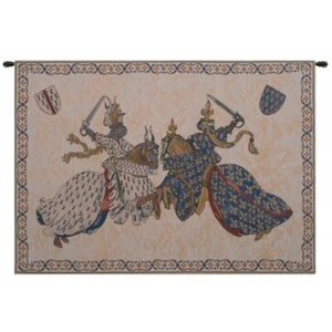 Tournament of King Rene Medieval Knights Dukes Woven Tapestry Wall Hanging - Picture 1 of 4