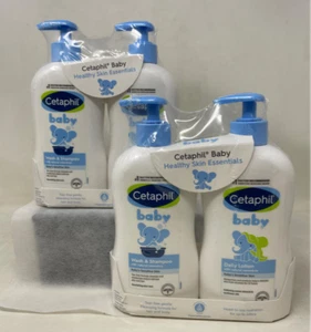 Cetaphil Baby Wash & Shampoo Plus Body Lotion Combo Pack, 13.5 fl oz - 2 Packs - Picture 1 of 5