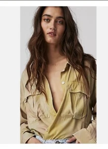 Blusa holgada con botones Free People Hendrix Tie Dye talla pequeña y mediana nueva con etiquetas - Imagen 1 de 6