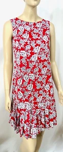 Vestido Karl Lagerfeld Sin Mangas Cintura Plisada Rojo Blanco Cambio Talla 2 - Imagen 1 de 6