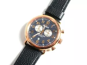 Shinola Detroit USA Made The Runwell Chrono Leather Strap Watch w/ Box New - Picture 1 of 6