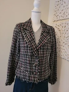 Necessary Objects s blk plaid chenile blazer - Picture 1 of 9