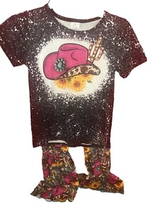 Kids Girls New Clothing Hat Bell Bottom Pants Boutique Outfit Toddler - Picture 1 of 1