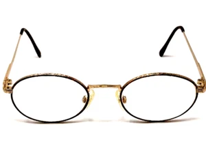 VTG Sara Coventry Round Etched floral Metal Eyeglass Frames Diplomat 49-19-130 - Picture 1 of 22