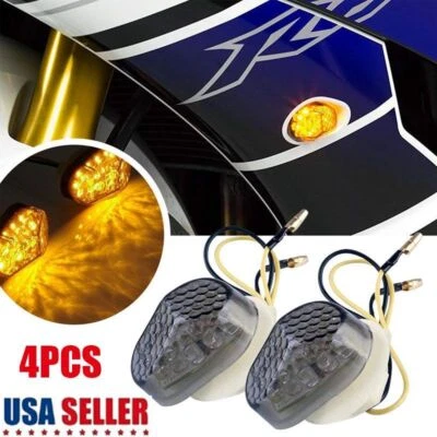 Lámpara indicadora de señal de giro LED ámbar de 4 piezas montaje empotrado para Yamaha YZF R1 R3 Foto 1 de 4