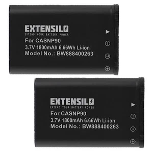 2x Akku für Casio Exilim EX-H10BK EX-FH100BK EX-H10 EX-H15 EX-FH100 1800mAh 3,7V - Bild 1 von 3