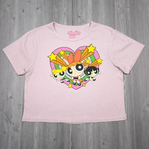 Power Puff Girls Shirt Girls XL Pink Crop Top Cartoon Network Stretch Y2K - Picture 1 of 8