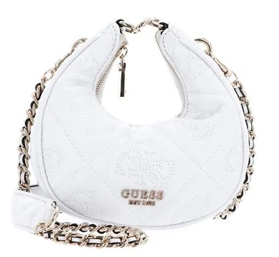 GUESS Marieke Mini Hobo Bag Umhängetasche Tasche White Logo weiß Neu - Bild 1 von 4