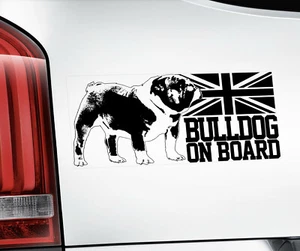 Bulldog Sticker, Dog Window Decal Car Stickers English British Gift Sign -V01BLK - Picture 1 of 1