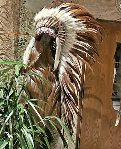 Coiffe Indienne Indianer Kopfschmuck War bonnet Indian Headdress Federhaube LBH - Bild 1 von 7