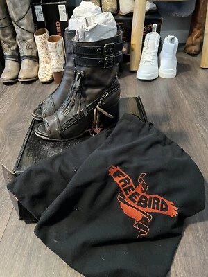 FREEBIRD Women's Black Zombi Boots Booties Peep Toe Size 9 In Box - Worn Once - Image 1 of 4