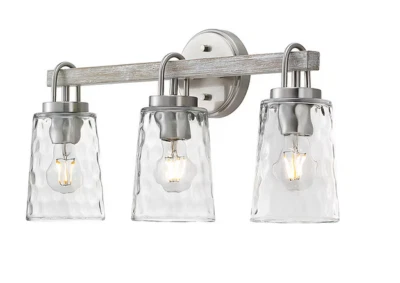 Progress Lighting Tiana 22.87-in 3-Light Brushed Nickel Coastal Vanity Light - Image 1 of 3