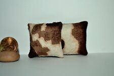 1:12 Scale Miniature Dollhouse Pillows Cushion Handmade Faux Suede Animal Print