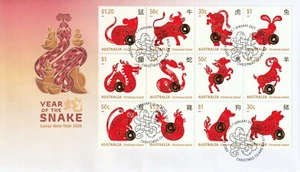 CHRISTMAS Island 2025. Year of the SNAKE. Zodiac First Day Cover. - Picture 1 of 1