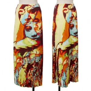 Jean Paul GAULTIER FEMME Psychedelic Face Printed Skirt Size 40(K-139520) - Picture 1 of 12