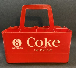 Vintage Coca Cola rot Kunststoff 8 Pint Flaschenträger Flaschen schönes Ausstellungsstück - Bild 1 von 8