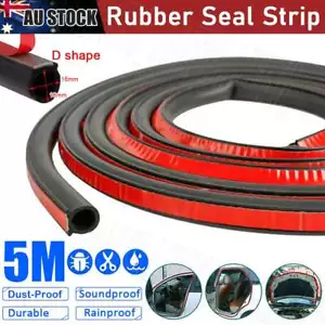 Universal D-Shape Car Door Seal Strip,5M Rubber Seal Strip for Door Window NEW - Picture 1 of 12