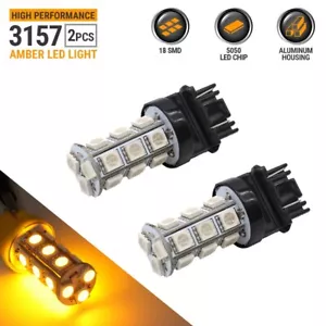 3157 3156 LED Amber Turn Signal DRL Side Marker Light Bulbs - Foto 1 di 5
