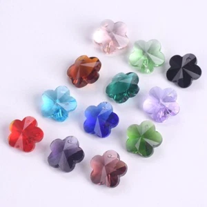 10pcs 14mm Flower Czech Crystal Glass Faceted Crafts Loose Beads Pendants lot - Picture 1 of 15