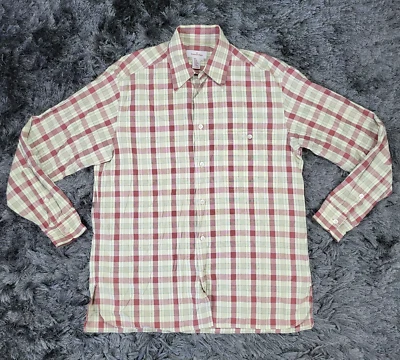 Camisa Ermenegildo Zegna Para Hombre Mediana Amarilla Roja Cuadros Algodón Bolsillo Abotonable Foto 1 de 4