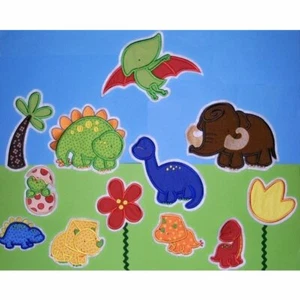 Dino Dinosaurier Mammut Blume Palme Urzeit Applikation Handmade Aufnäher - Bild 1 von 7