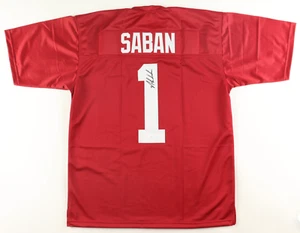 Nick Saban Signed Custom Alabama Crimson Tide Jersey (JSA COA) - Picture 1 of 3