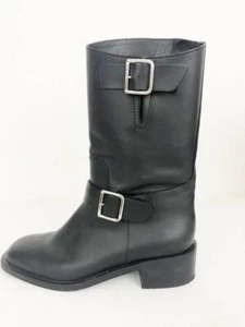 Chanel Moto Buckle Boots Size 7 - Picture 1 of 6
