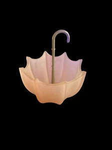 Fenton Pink Frosted Umbrella Glass 1960's Candy Dish - Picture 1 of 7