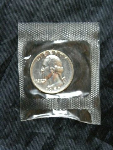 1959 Silver Washington Proof Quarter U.S. Coin from Original Set in mint cello Cover