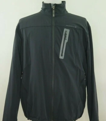 Merrell Aeroblock Mens Solid Black Polyester Full Zip Coat Soft Shell Jacket XL - Image 1 of 4