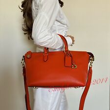 NWT Coach CE741 Cara Satchel Soft Pebbled Leather Sun Orange Crossbody  Bag