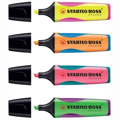 STABILO Textmarker BOSS SPLASH 4 Farben / 4 Stück gelb grün orange pink - Bild 1 von 2