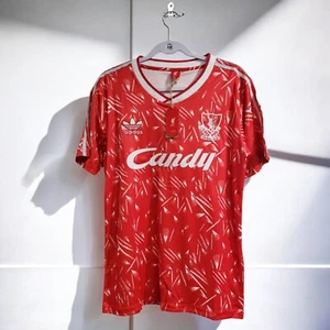 LIVERPOOL FC 89/90 CANDY - Soccer - Retro - Red - SMALL (USA-XS) - Picture 1 of 13