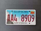 2017 Illinois Auto Car Truck License Plate AA4 8909