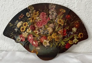 Vintage Advertising Fan Hart Oil Co. Rockford, IL With Floral Scene Made in USA - Picture 1 of 5