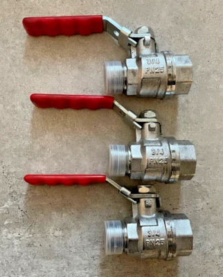 3 x Pegler PB500 3/4" PN25 Red Lever Handle Full Bore Ball Valve 242004 Job Lot - Image 1 of 4