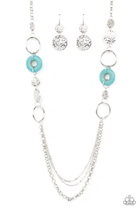 Paparazzi-Jewelry, Grounded Glamour -Blue-Necklaces - Picture 1 of 6