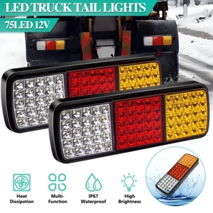 2x 75 LED Tail Lights Stop Indicator Reverse Lamp Trailer Truck Ute Light 12V - Picture 1 of 14