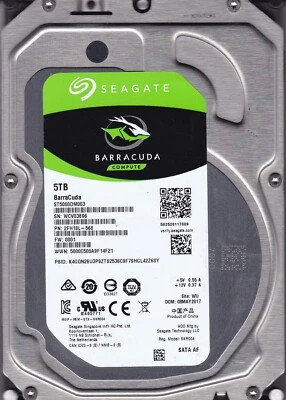 ST5000DM003 p/n: 2FH18L-568 s/n: WCV f/w: 0001 WU MAY/2017 5TB SATA 3.5 SEAGATE - Image 1 of 4
