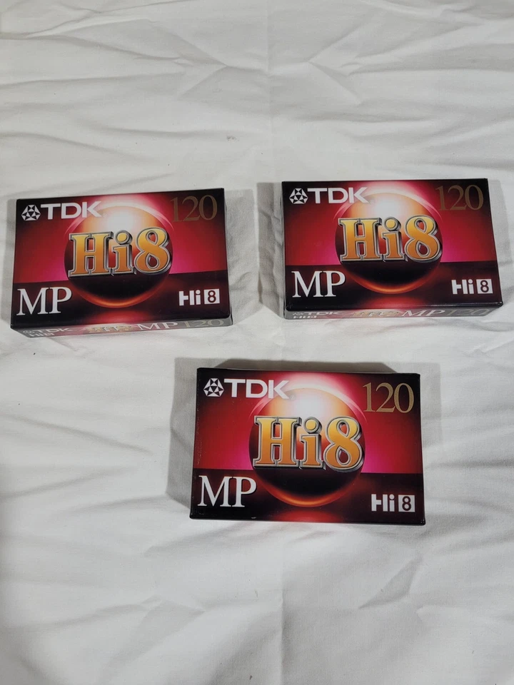 3 TDK Hi8 Premium Grade MP 120 Digital Camcorder Recording Tapes