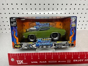 MUSCLE MACHINE. 1:24. 1969 CHEVY CHEVELLE SS. flat GREEN finish new in box - Picture 1 of 4