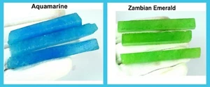 Gemstone Slice Rough Lot 360 Ct+/6 Pcs Zambian Emerald & Aquamarine Natural  - Picture 1 of 4