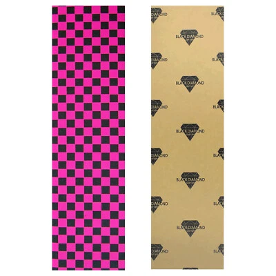 Black Diamond Skateboard Grip Tape Sheet Pink Checkers 9" x 33" Griptape