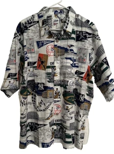 Reyn Spooner New York Yankees Aloha Hawaiian Shirt Men's XL Short Sleeve MLB - Picture 1 of 10