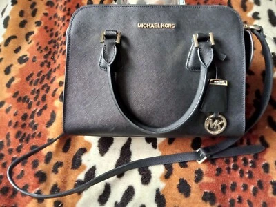 MICHAEL KORS Black SAFFIANO LEATHER Crossbody Handbag LADIES Designer BRAND NEW - Image 1 of 4