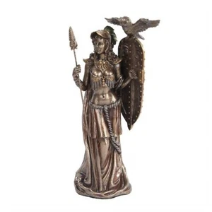 Athena Greek Goddess Figurine with Shield and Owl 9.75 Inch - Picture 1 of 2