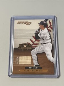 2001 Donruss Studio Leather And Lumber Larry Walker Bat Relic 