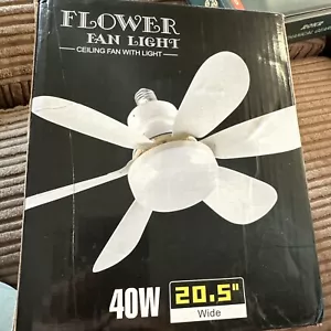 vida Flower Ceiling Fan with Light - White - Picture 1 of 3